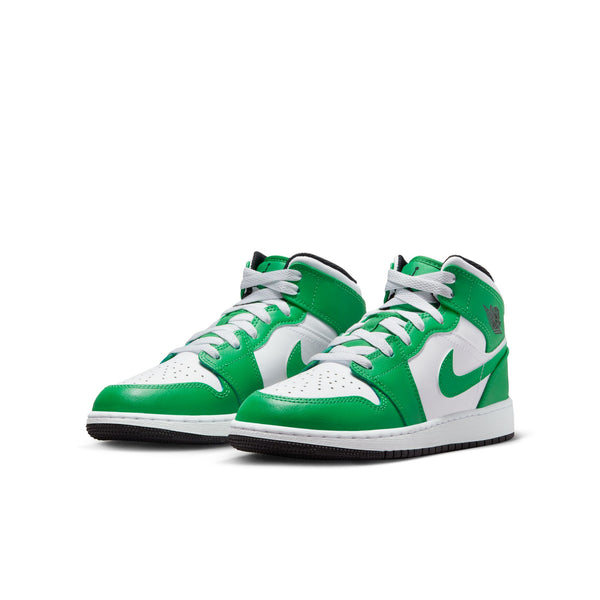 Air Jordan 1 Mid (GS), LUCKY GREEN/BLACK-WHITE