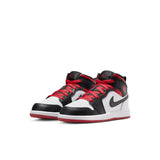 Jordan 1 Mid (PS), WHITE/GYM RED-BLACK