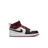 Jordan 1 Mid (PS), WHITE/GYM RED-BLACK