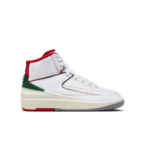 Air Jordan 2 Retro (GS), WHITE/FIRE RED-FIR-SAIL