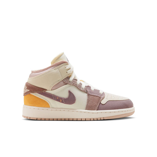 Air Jordan 1 Mid SE Craft (GS), SAIL/TAUPE HAZE-FOSSIL STONE