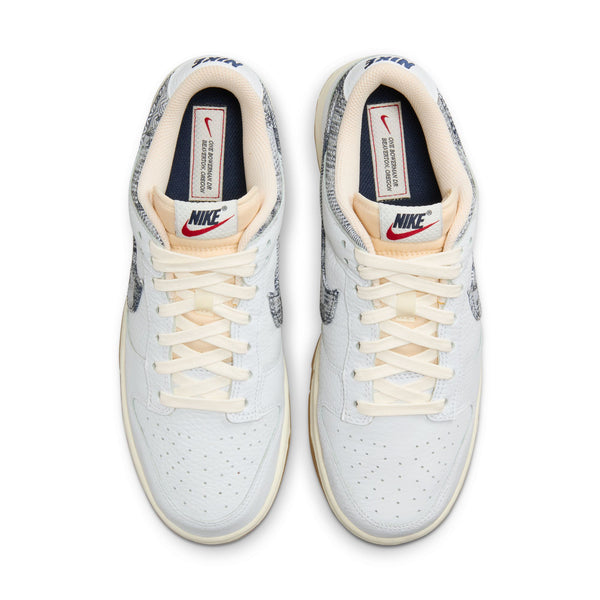 NIKE DUNK LOW, WHITE/MIDNIGHT NAVY-GYM RED-SAIL