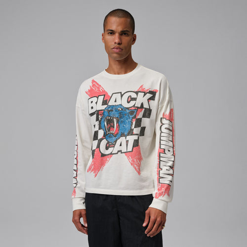 Jordan Black Cat Long Sleeve T-shirt, Ivory