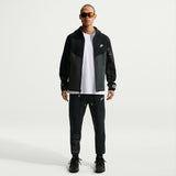 Men's Fleece Full-Zip Windrunner Jacket, Black/dk Smoke Grey/neon Yellow