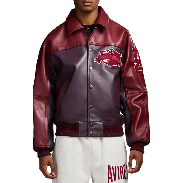 AVIREX TRACK TEAM JACKET, DARK CHERRY