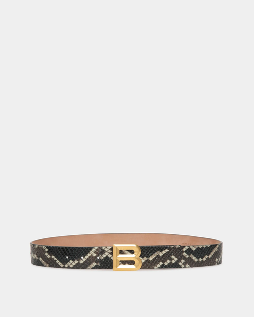 BALLY B BOLD 35MM BELT IN BLACK LEATHER, BLACK