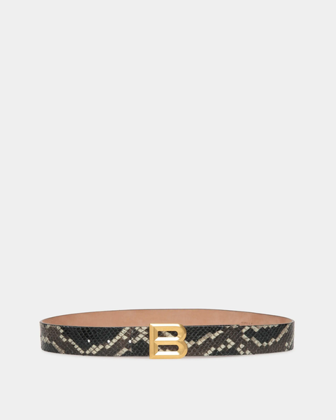 BALLY B BOLD 35MM BELT IN BLACK LEATHER, BLACK