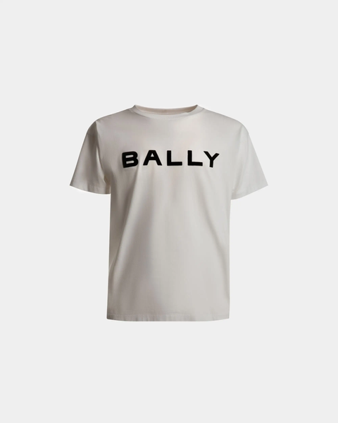 BALLY LOGO T-SHIRT IN COTTON, WHITE