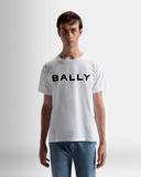 BALLY LOGO T-SHIRT IN COTTON, WHITE