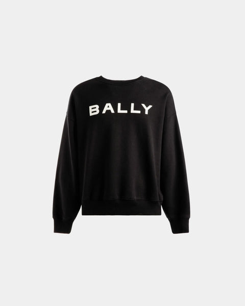 BALLY LOGO SWEATSHIRT IN COTTON, BLACK