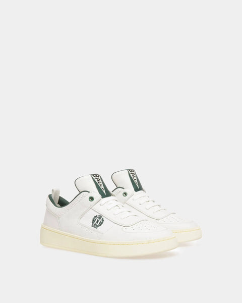 BALLY RIWEIRA LOW TOP SNEAKER , WHITE/GREEN