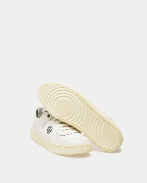 BALLY RIWEIRA LOW TOP SNEAKER , WHITE/GREEN