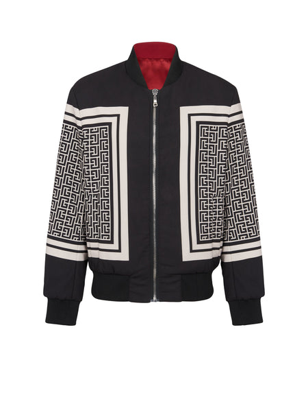 ICEBERG Reversible Short Down Bomber Jacket, Black/ Multi