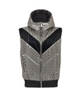 BALMAIN PUFFER GILET JACKET WITH MONOGRAM DETAIL, BLACK