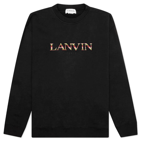 LANVIN CLASSIC CURB SWEAT SHIRT, BLACK