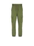 BALMAIN CARGO JOGGERS WITH BALMAIN PARIS PRINT, KHAKI