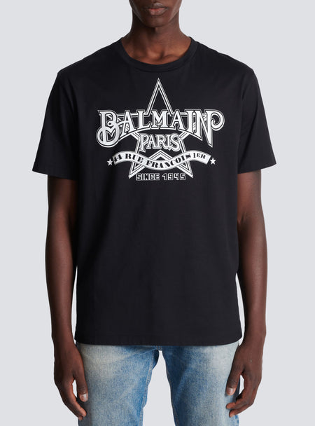 BALMAIN EMBROIDERED POLO SHIRT, BLACK