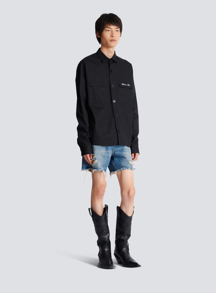 BALMAIN SIGNATURE OVERSHIRT, BLACK