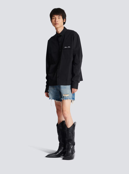 BALMAIN SIGNATURE OVERSHIRT, BLACK