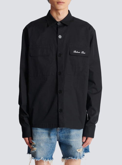 BALMAIN SIGNATURE OVERSHIRT, BLACK