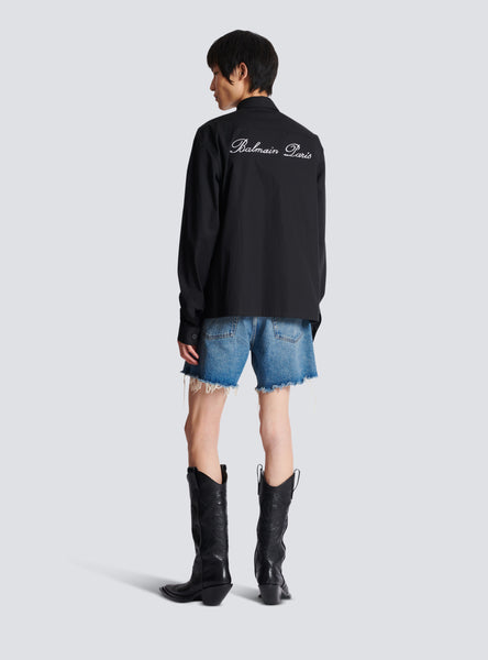 BALMAIN SIGNATURE OVERSHIRT, BLACK