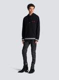 BALMAIN SIGNUATRE HOODIE, BLACK