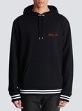 BALMAIN SIGNUATRE HOODIE, BLACK