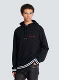 BALMAIN SIGNUATRE HOODIE, BLACK