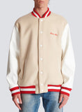 BALMAIN SIGNATURE BOMBER JACKET, BEIGE