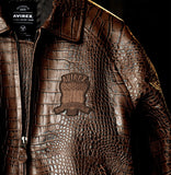 AVIREX LIMITED EDITION CROC ICON JACKET, ESPRESSO