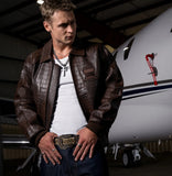 AVIREX LIMITED EDITION CROC ICON JACKET, ESPRESSO
