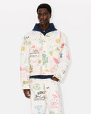 KENZO DRAWN VARSITY TRUCKER JACKET, MULTICOLOR