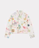 KENZO DRAWN VARSITY TRUCKER JACKET, MULTICOLOR