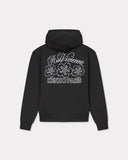 KENZO CONSTELLATION EMBROIDERED ZIP HOODIE, BLACK