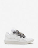 LANVIN X FUTURE CURB 3.0 LEATHER SNEAKERS, WHITE/BLACK