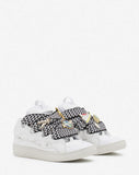 LANVIN X FUTURE CURB 3.0 LEATHER SNEAKERS, WHITE/BLACK