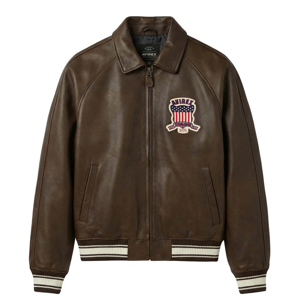 AVIREX ICON JACKET, VINTAGE BROWN