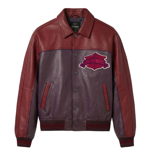 AVIREX TRACK TEAM JACKET, DARK CHERRY