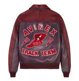 AVIREX TRACK TEAM JACKET, DARK CHERRY