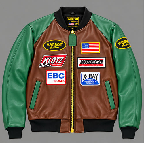VANSON TJP TEAM JACKET, BROWN/GREEN