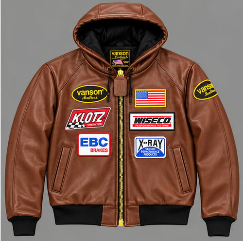 VANSON HOODED TJP TEAM JACKET, BROWN