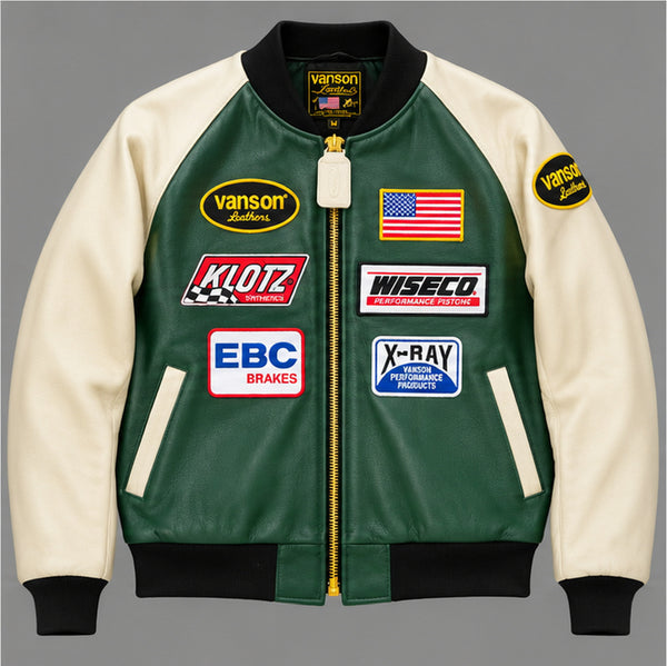 VANSON TJP TEAM JACKET, GREEN/BONE