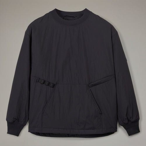 Y-3 PADDED CREWNECK, BLACK