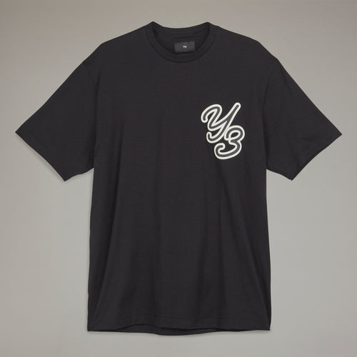 Y-3 GRAPHIC SHORT SLEEVE TEE, BLACK