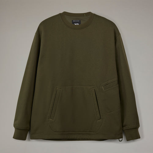 Y-3 LOOSE CREW SWEATER, NIGHT CARGO