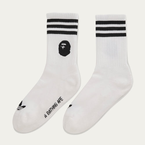 BAPE X ADIDAS SOCKS, WHITE/BLACK