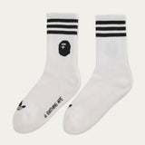 BAPE X ADIDAS SOCKS, WHITE/BLACK