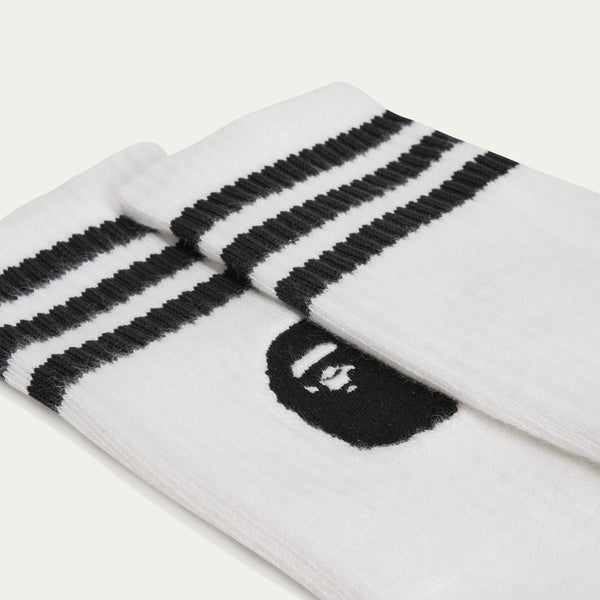 BAPE X ADIDAS SOCKS, WHITE/BLACK