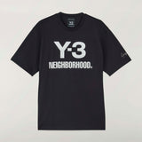 Y-3 X NEIGHBORHOOD LOGO T-SHIRT, BLACK
