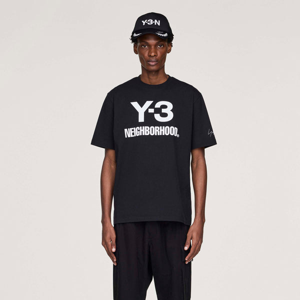 Y-3 X NEIGHBORHOOD LOGO T-SHIRT, BLACK
